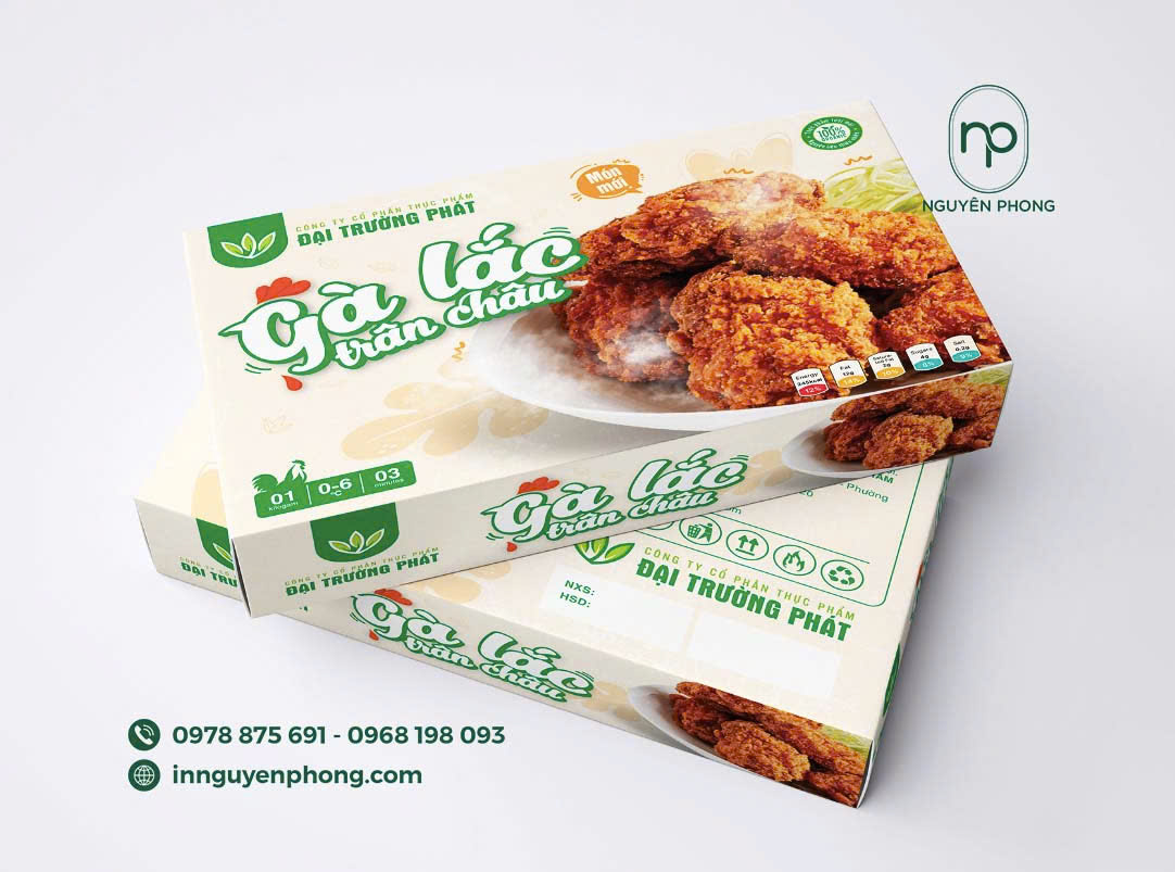 Mẫu hộp đựng gà rán chuẩn vệ sinh an toàn thực phẩm 